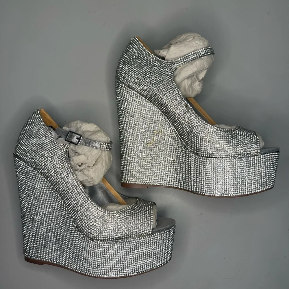 Steve Madden Macie Rhinestones Wedge Heels - Picture 3 of 8